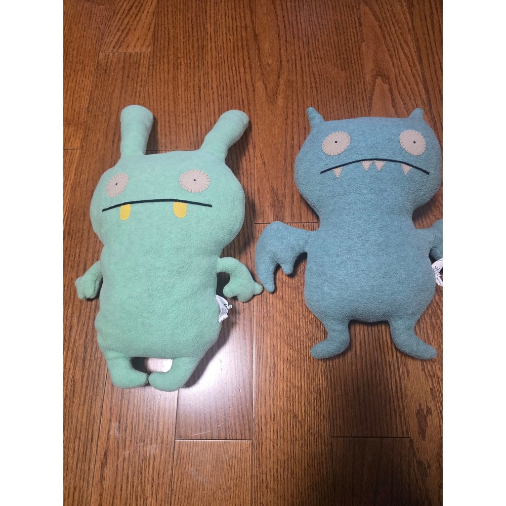 Uglydoll Plush Lot Ice Bat and Ox Blue Green Monster Stuffed Animal Toys